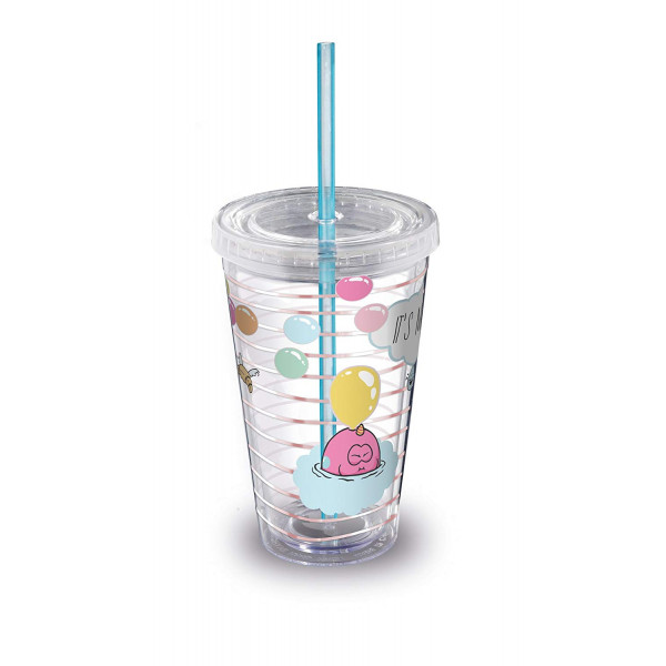 Čaša sa poklopcem i slamkom IT'S MAGIC Theodor and Friends 