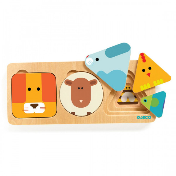 Drvena igračka slagalica ŽIVOTINJE ANIMABASIC 