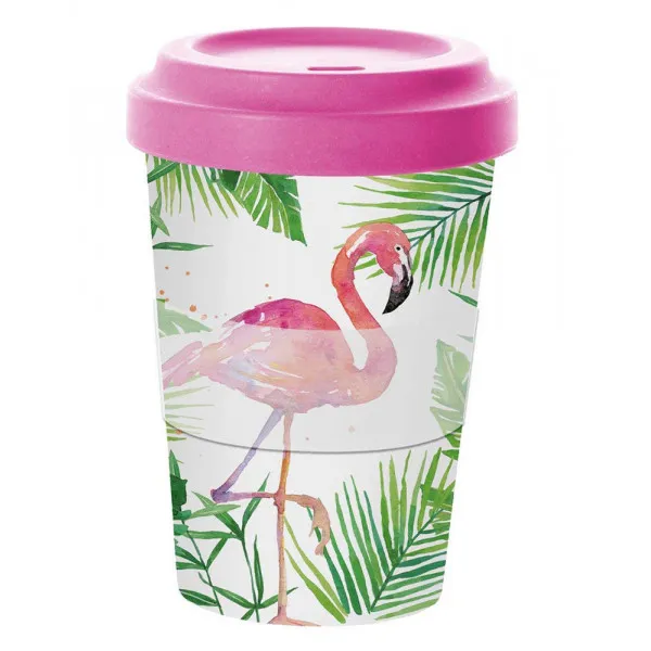 Putna šolja BAMBOO Tropical Flamingo 