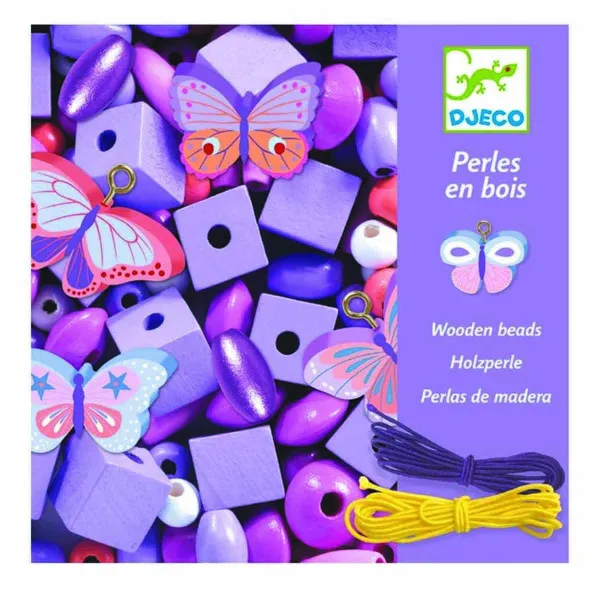 Kreativni Set OH LES PERLES WOODEN BEADS, BUTTERFLIES 