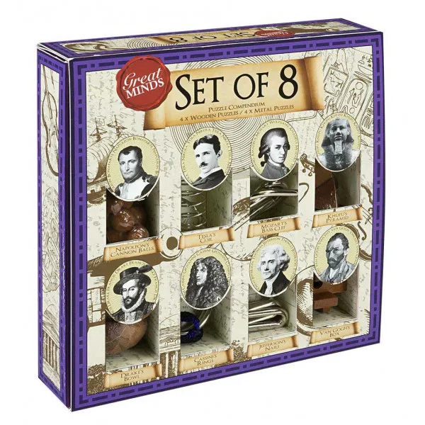 Drvene iq puzzle GREAT MINDS Set od 8 