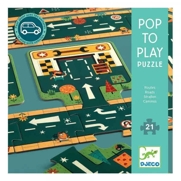 DJECO Puzzle za decu ROADS 21 