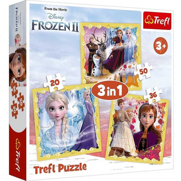 Puzzle 3 u 1 TREFL Frozen 2 Anna and Elsa power 