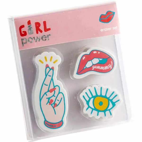 Gumica PACK OF 3 ERASERS GIRL POWER MR 