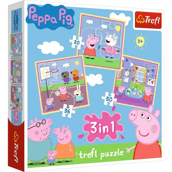 Puzzle 3 u 1 PEPPA PIG Playing at school 