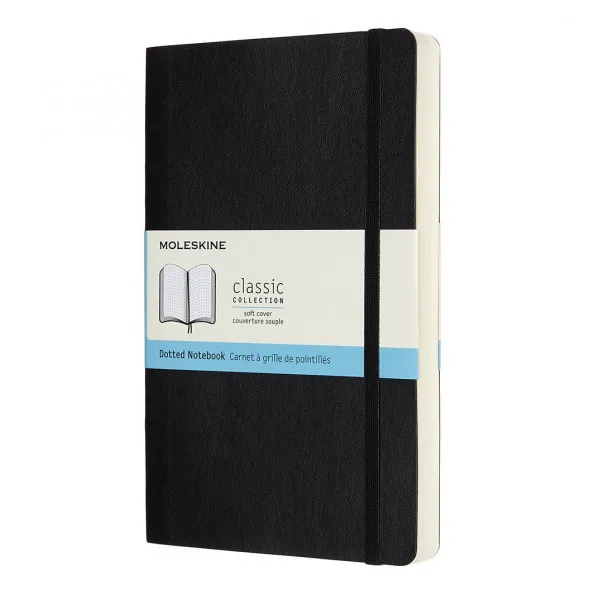 Notes A5 MOLESKINE Classic Soft, crni - tačkice 