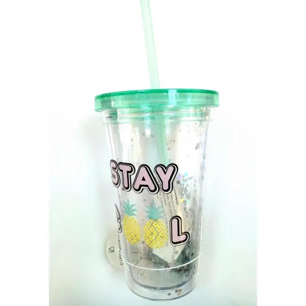 INSULATED CUP W STRAW 