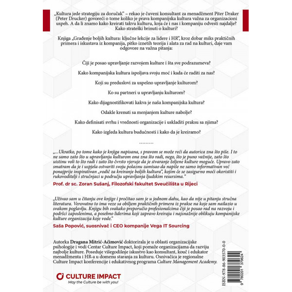 GRAĐENJE BOLJIH KULTURA: Ključne lekcije za lidere i HR 