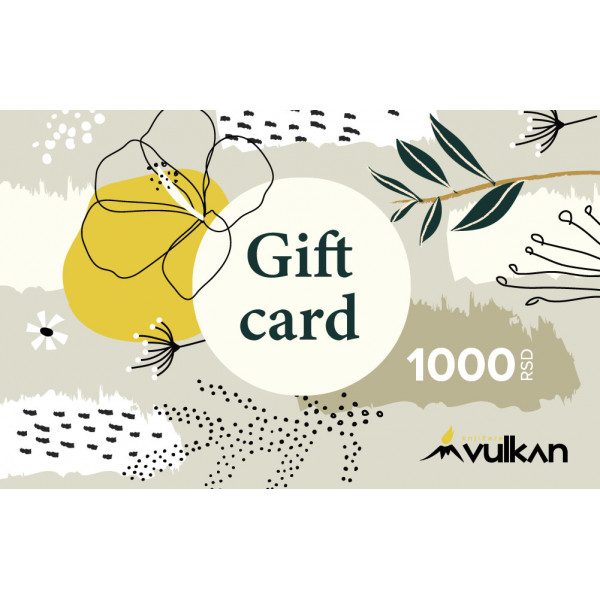 GIFT KARTICA / VAUČER  sivo žuta 1000 