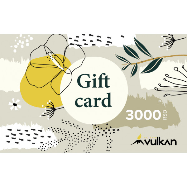 GIFT KARTICA / VAUČER  sivo žuta  3000 