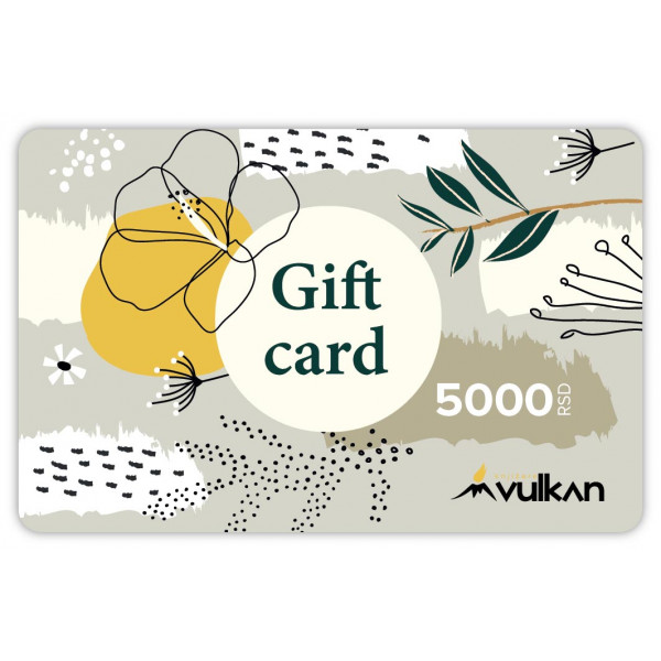 GIFT KARTICA / VAUČER  sivo žuta 5000 