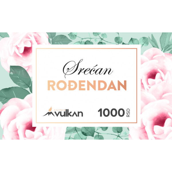 GIFT KARTICA / VAUČER Srećan rođendan Ruže 1000 