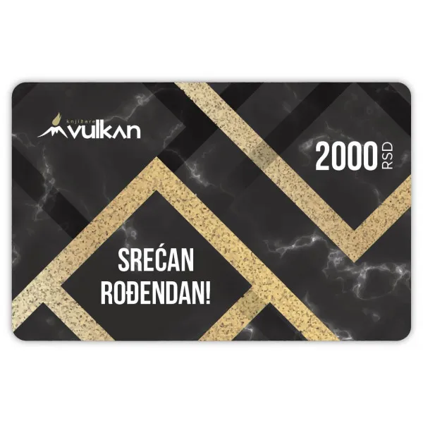 GIFT KARTICA / VAUČER Srećan rođendan - crna kvadrat 2000 