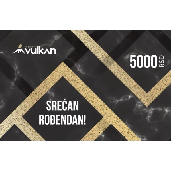 GIFT KARTICA / VAUČER Srećan rođendan - crna kvadrat 5000 