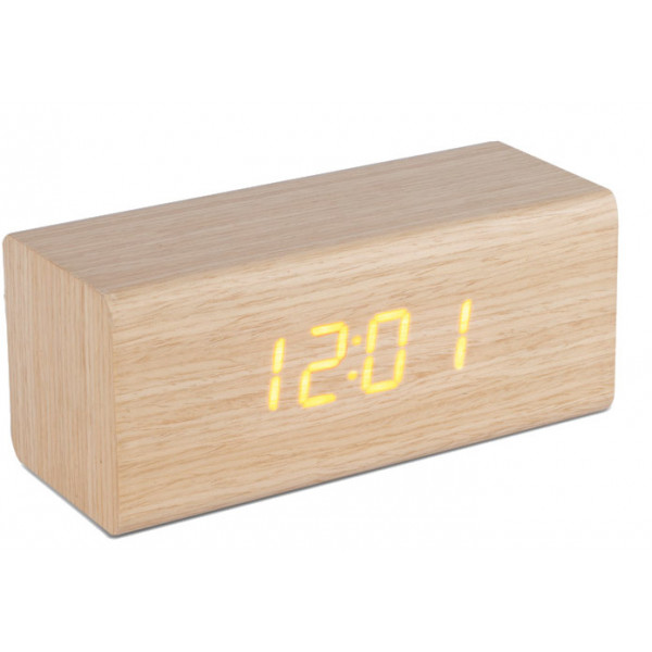 Drveni digitalni budilnik HRAST 