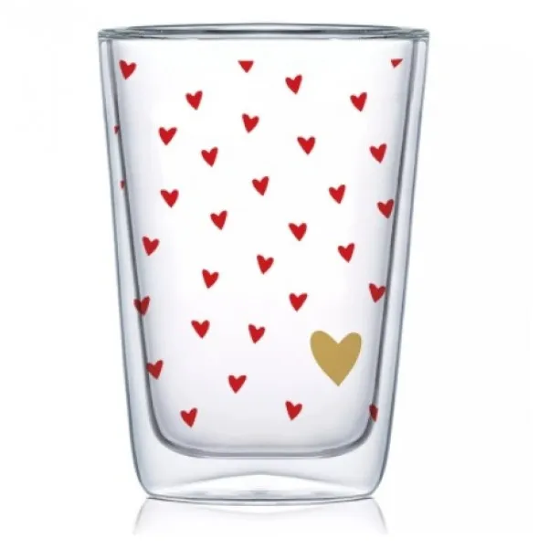 Staklena čaša LITTLE HEARTS 