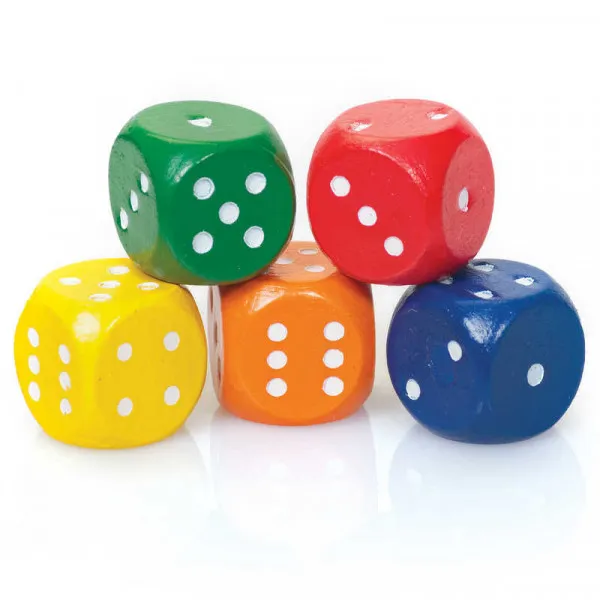 Kockice za igru WOODEN DICE 5 kom 