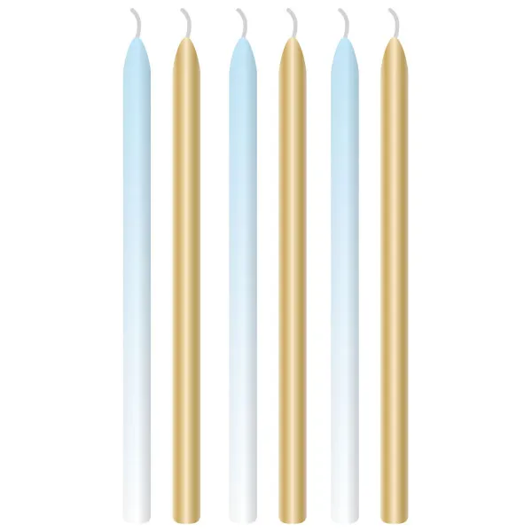 Set od 6 svećica BLUE OMBRE 12cm 