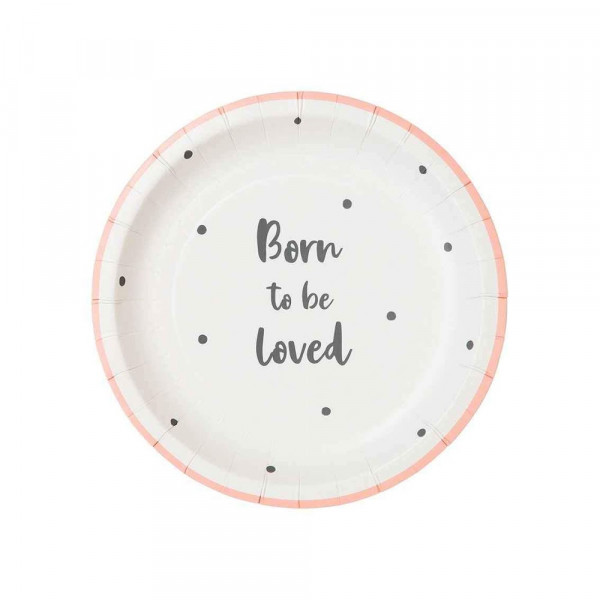Tanjirić za posluženje BORN TO BE LOVED, PINK 