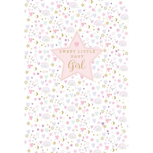Čestitka za rođenje deteta BABY GIRL - PINK 