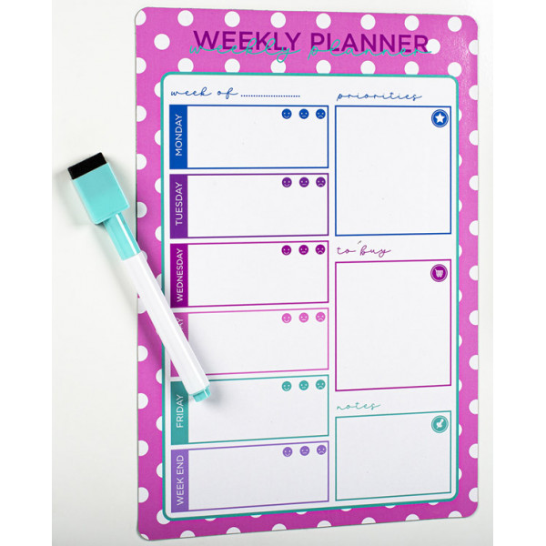 Magnetna tabla NEDELJNI PLANER - 17 X 25cm 