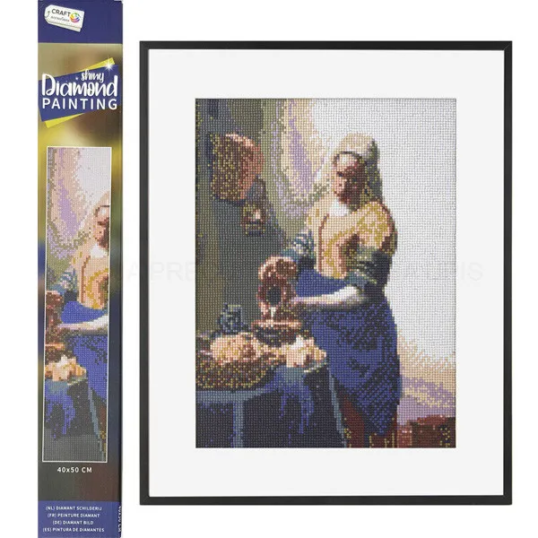 Slikanje cirkonima DIAMOND PAINTING 40x50cm Mlekarica 