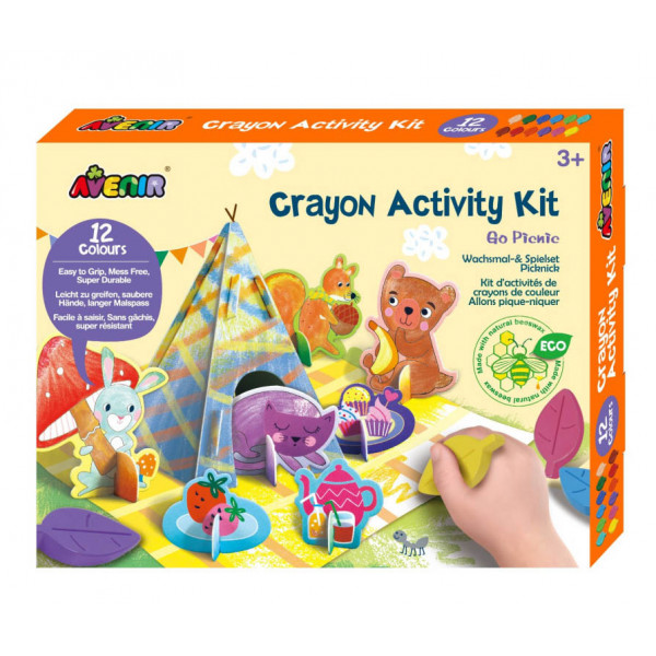 Kreativni set sa 12 voštanih bojica GO PICNIC 