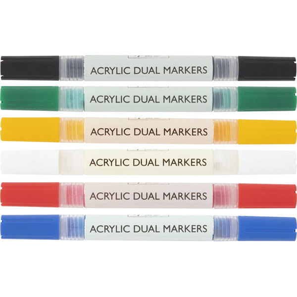 Akrilni markeri za crtanje 6kom DVOSTRANI 