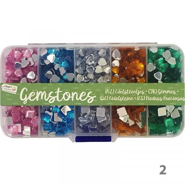 Ukrasni kamenčići GEMSTONES 55 kom (dve vrste) 