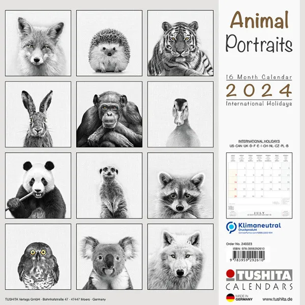 Zidni kalendar ANIMALS  2024 