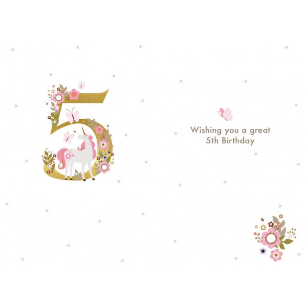 Rođendanska čestitka PINK UNICORN/BUTTERFLY 