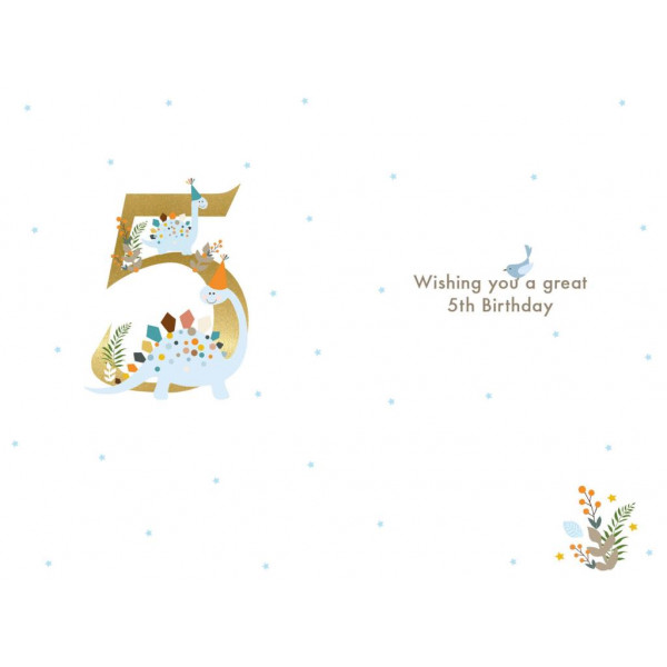 Rođendanska čestitka BLUE DINOSAUR/HAT 