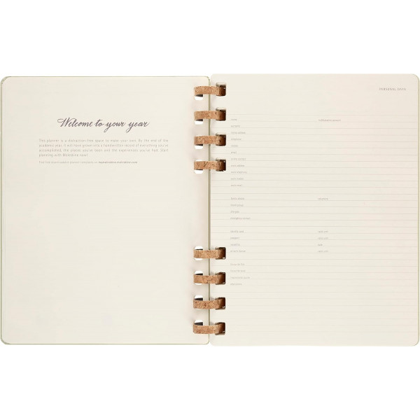 Planer XL MOLESKINE 2024 Crush Kiwi (tvrde korice) 