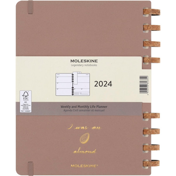 Planer XL MOLESKINE 2024 Crush Almond (tvrde korice) 