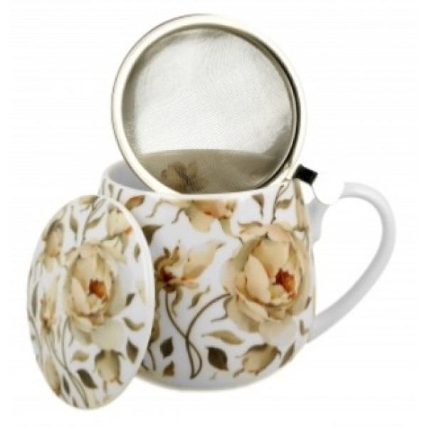 ŠOLJA ZA ČAJ SA INFUZEROM ENGLISH ROSES WHITE 