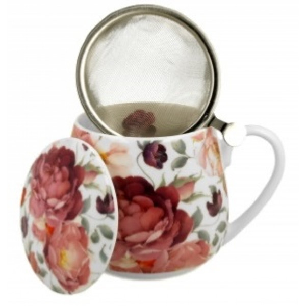 ŠOLJA ZA ČAJ SA INFUZEROM ROSES WHITE 