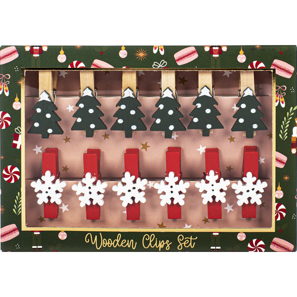 Novogodišnje drvene štipaljke 