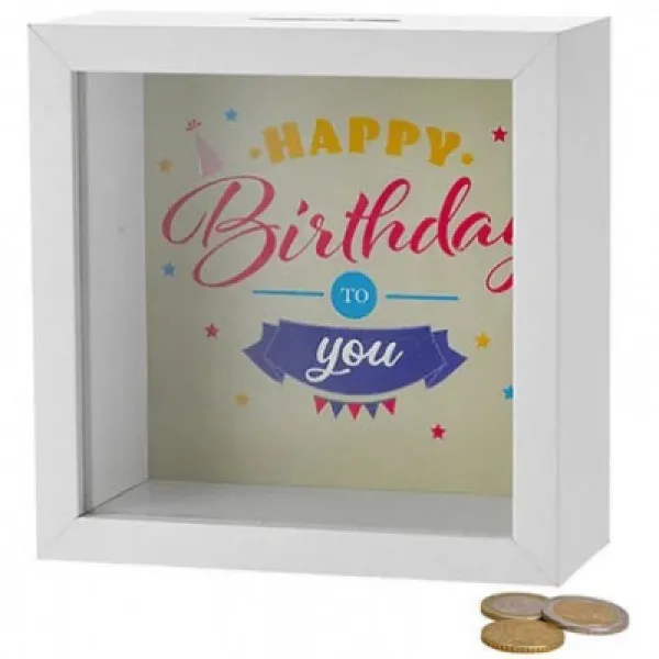 Drvena kasica HAPPY BIRTHDAY 15x15cm 