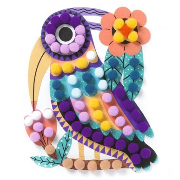 DJECO kreativni kolaž POMPOMS 