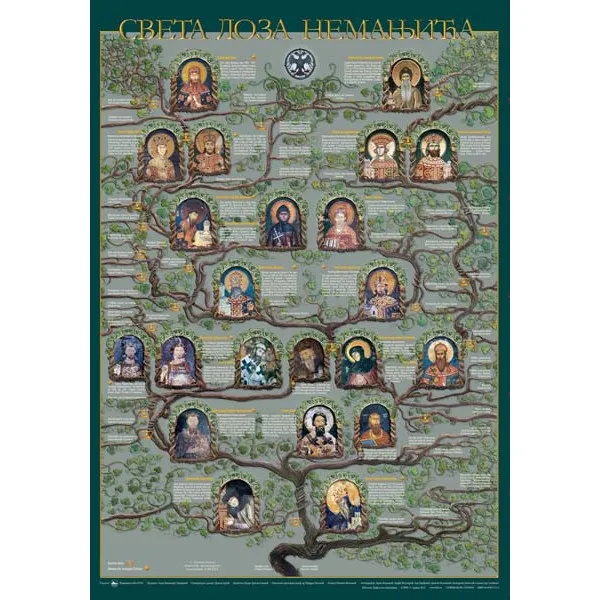 ĐAČKA MAPA SVETA LOZA NEMANJIĆA/ZADUŽBINE NEMANJIĆA-SAVIJENO 50 X 70 CM 