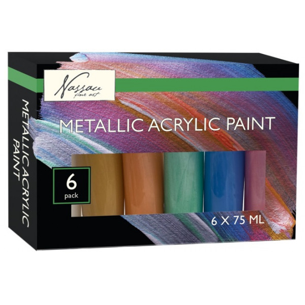 Metalik akrilne boje NASSAU 6x75ml 