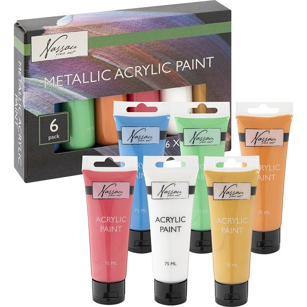 Metalik akrilne boje NASSAU 6x75ml 