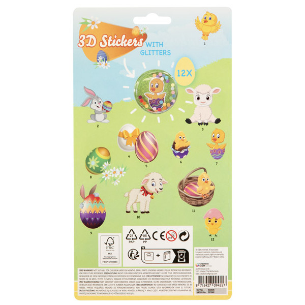 Uskršnji svetlucavi 3D STIKERI 12kom 