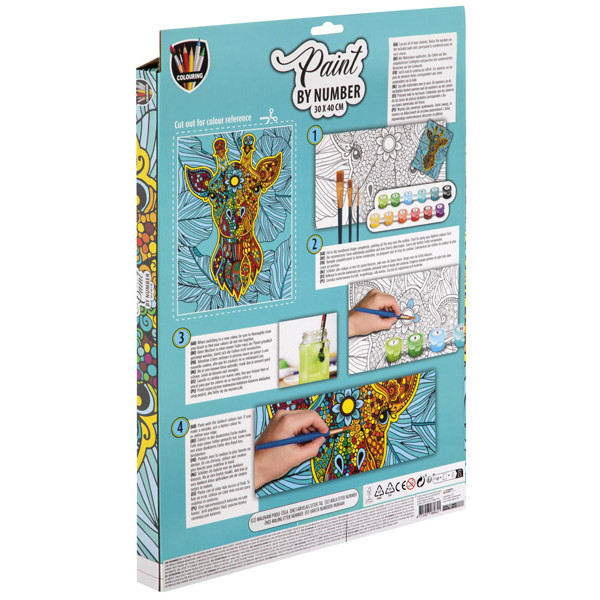 Kreativni set OBOJ PO BROJEVIMA 30x40cm - ŽIRAFA 