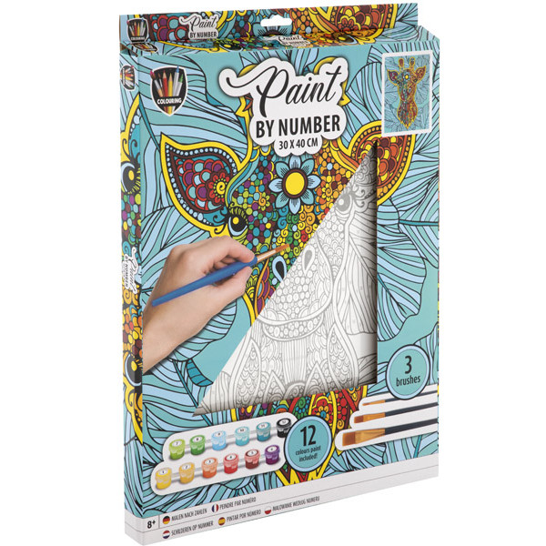 Kreativni set OBOJ PO BROJEVIMA 30x40cm - ŽIRAFA 