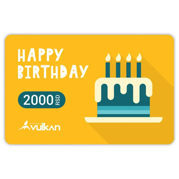 GIFT KARTICA / VAUČER srećan rođendan žuta 2000 