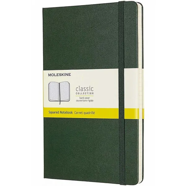 Notes 13 x 21 MOLESKINE Myrtle Green, tvrdi povez, na kvadratiće 