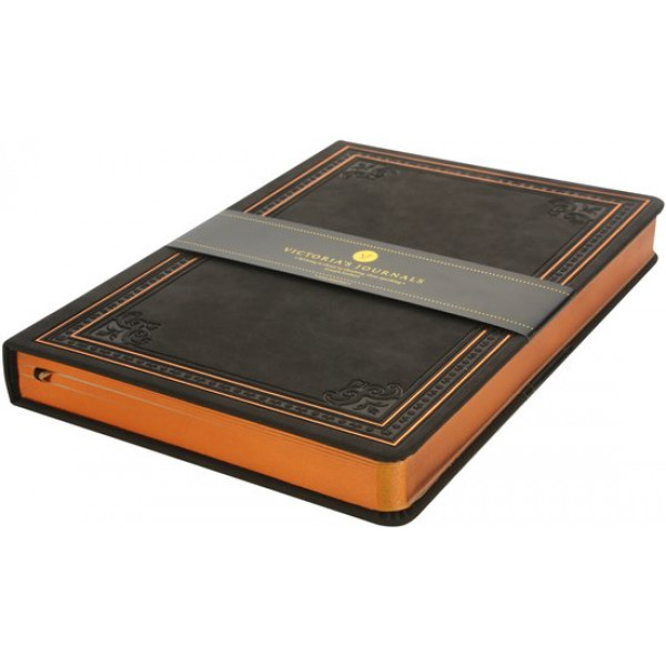 Notes VICTORIA'S JOURNALS VINTAGE - CRNI 14x20, 128 strana na linije 