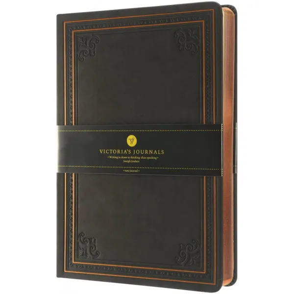 Notes VICTORIA'S JOURNALS VINTAGE - CRNI 14x20, 128 strana na linije 