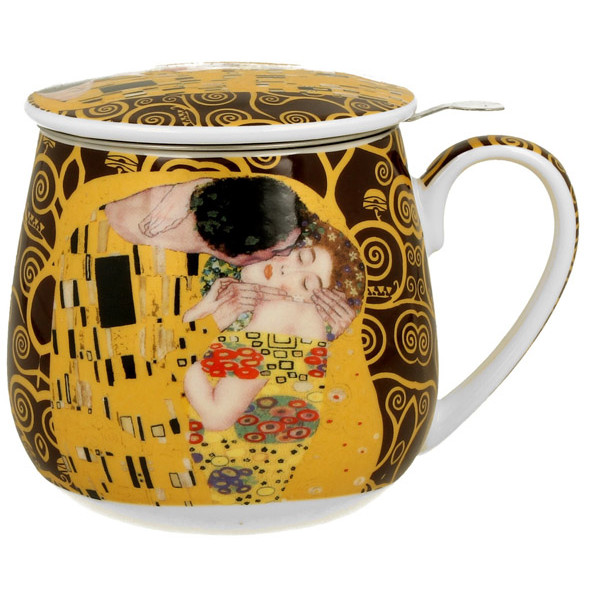 Šolja sa infuzerom  THE KISS BROWN GUSTAV KLIMT 